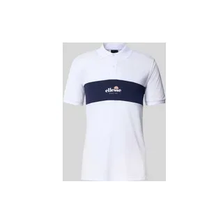 Slim Fit Poloshirt mit Label-Print Modell 'MACKENNA', Weiss, S
