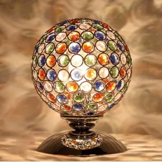GUANSHAN Bunte Kristall-Tischlampe, sphärisches Nachtlicht, dimmbare LED-Nachttischlampe mit Touch-Sensor-Touch-Funktion, für Wohnzimmer, Schlafzimmer, Heimdekoration