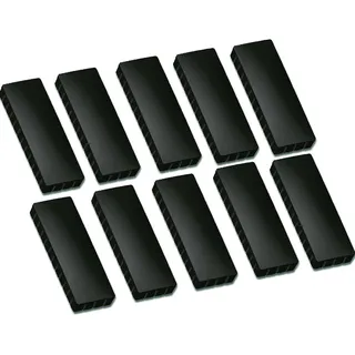 10x Faxland Magnete rechteckig, Schwarz 54x19 mm, Haftmagnete für Whiteboard, Kühlschrankmagnet, Magnettafel, Magnetwand, Magnet