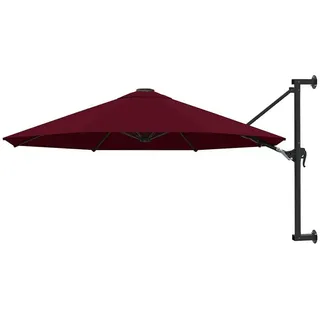 vidaXL Markise vidaXL Sonnenschirm zur Wandmontage mit Metall-Mast 300cm Burgunderrot