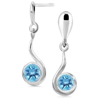 Limana Paar Ohrstecker echter blauer Topas Edelstein 925 Sterling Silber hängende Ohrringe (inkl. Herz Gravur Dose), Ohrhänger für jeden Tag Geschenk für Frauen Damen Freundin Ehefrau Oma blau|lila