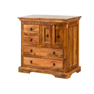 Kommode Holzkommode Sideboard 87cm Akazie Holz massiv hellbraun braun kolonial