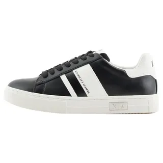 Armani Exchange Damen Cup Sole Mina, Back tab with and Metal Logo Detail on Side Sneaker, Black+ Off White, 36 EU