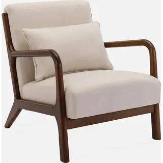 sweeek Sessel sweeek Polyester 1-Sitzer 70 x 70 x 70 cm Beige mit Kissen