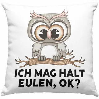 Trendation Dekokissen Trendation - Eulen Fans Kissen Geschenk Eulenliebhaber Geschenkidee Ic grün
