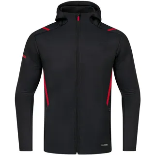Jako Challenge Kapuzenjacke schwarz meliert/rot XL
