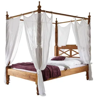 Massivmoebel24 Himmelbett 180 x 200 cm Braun