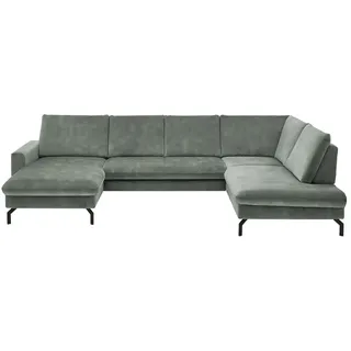 Kollektion Kraft Wohnlandschaft aus Mikrofaser Grace ¦ türkis/petrol ¦ Maße (cm): B: 337 H: 89 T: 220.0