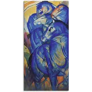 Wandbild ARTLAND "Turm der blauen Pferde. 1913" Bilder Gr. B/H: 50 cm x 100 cm, Leinwandbild Haustiere, 1 St., blau Kunstdrucke als Leinwandbild, Poster in verschied. Größen