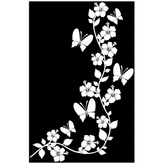 Samunshi® Blumenranke Wandtattoo rechtwinklig 13 x 20cm weiß