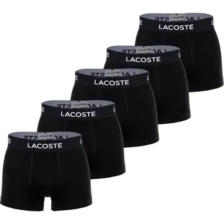 LACOSTE Herren Boxershorts, 5er Pack - Trunks, Casual, Cotton Stretch, Logobund Schwarz / 2XL