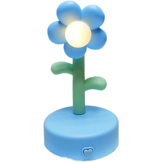 Mini-LED-Schreibtischlampe, Niedliche Blumen-Tischlampe, LED-Nachtlicht, Blumenform, Schreibtisch-Dekoration, Nachttischlampe, Tragbare Lesetisch-Nachtlampe, Schreibtischlampe für Kinder,(Blau)
