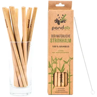 Pandoo Mehrweg Trinkhalme aus Bambus (Natur-) Braun