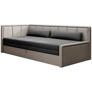 MOEBLO Schlafsofa FULO, Daybett Tagesbett Jugendbett Sofa mit Bettfunktion Couch für Wohnzimmer Polstersofa Wohnlandschaft, mit Schlaffunktion und Bettkasten grau