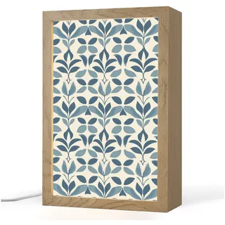 OnlyWow Tischleuchte Lightbox Flora - Modern - Blau, Dimmbar, Farbwechsel, LED, Warmweiß, Kaltweiß, Neutralweiß Einstellbar, Tischlampe, Schreibtischlampe, Desk, Dimmbar, mit Kabel, LED blau 20 cm x 8 cm x 30 cm
