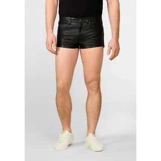 RICANO Lederhose Shorts Ledershorts aus hochwertigem Rindsleder schwarz 32
