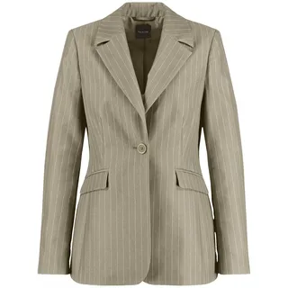 Taifun Damen Eleganter Blazer mit Nadelstreifen Langarm, geknöpfte Armschlitze gestreift New Sage Gemustert 38 - 38