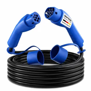 RGBer Typ 2 Ladekabel 11kW 16A 3-Phasen mit Schutzkappen, Elektroauto Ladekabel nach IEC 62196-2, für Wallbox & öffentliche Ladestation, wetterfest und langlebig, 5m / 10m / 15m