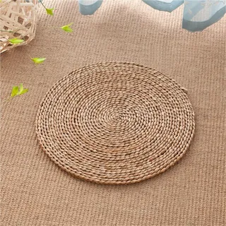 1 Stück Jute Teppich Rund,Handgewebter Wohnzimmerteppich ,Naturjute großer ökologischer und reversibler Teppich for Wohnkultur.(Size:50cm(19.7 inch),Color:Leinenfarbe)