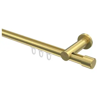 INTERDECO Gardinenstange Platon Santo, Ø 20 mm, 1-läufig, Wandmontage, Messing-Optik goldfarben Ø 20 mm x 420 cm