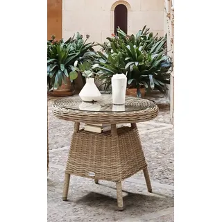 Destiny Malaga Gartentisch Ø 60cm x H 55cm Polyrattan beige