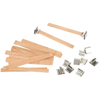 Holzdochte für die Herstellung von Kerzen, 33-teiliges Holz-Kerzendochte, handgefertigt, abbaubar, umweltfreundlich, rauchfrei, Kerzendochte mit Sockel für DIY-Kerzenherstellung