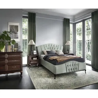 JV Möbel Bett Stilvoller 2x Nachttische), Klassisches Luxuriöses Schlafzimmer Set 3tlg