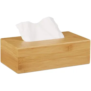 Relaxdays Kosmetiktücherbox Tücherbox Braun