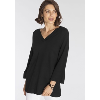 V-Ausschnitt-Pullover BOYSEN'S Gr. 40, schwarz Damen Pullover Feinstrickpullover in leichter A-Form NEUE FARBE