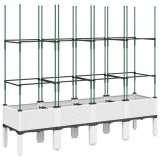 vidaXL Pflanzkübel mit Rankgitter 160 x 40 x 142,5 cm Weiß