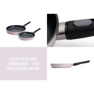 Pfannen-Set WOLL "MADE IN GERMANY - Ecolour, 1,5 l + 1,95 l", rosa (hellrosa), B:28cm H:5cm L:28cm Ø:28cm, Pfannen, abnehmbarer Stiel