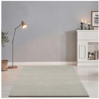 THEKO Wollteppich Hadj Uni, rechteckig, Höhe: 25 mm, echter Berber Teppich, reine Wolle, meliert, handgeknüpft beige 200 cm x 300 cm x 25 mm