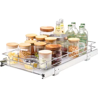 Vevor ausziehbares Gewürzregal (310x533x85 mm) Spülschrankregal Küchenschrank, Schiebeschublade Waschbecken Gewürzregal Schrank Organizer Unterschrankregal 340x563x185 mm (Einbaumaße)