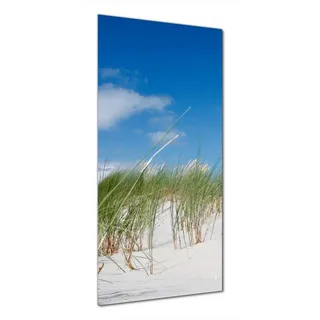 Wallario Duschrückwand Düne am Strand unter blauem Himmel, (1-tlg) blau 80 cm x 200 cm