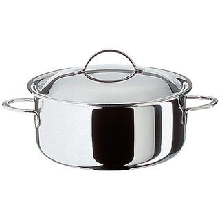 Spring CRISTAL Bratentopf mit Deckel | rostfreier Edelstahl | Ø 16 cm, Höhe: 7,5 cm | 1,4 ltr. | induktionsgeeignet | Bräter mit Deckel backofengeeignet | Spülmaschinenfest | Kochtopf