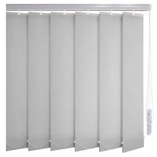 Sonnenschutz-HH® - Lamellenvorhang grau lichtdurchlässig - Breite 200 cm x 190 cm Höhe - Lamellenbreite 127mm Vertikaljalousie Vertikalanlage Schiebevorhang