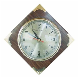 Linoows Uhr Schiffsuhr, maritime Wanduhr auf Edelholz 18cm bunt|goldfarben
