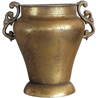Dekovase Vase Blumenvase Antik Metall Vintage Deko Retro Design (LN18-8 21 cm Hoch Gold)