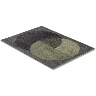 Manhattan Fußmatte Circle – modern, waschbar & rutschfest, olivgrün 67x100 cm