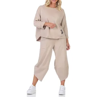 MATY FASHION Damen Jogginganzug langarm Training Pullover Hose Zweiteiler Sport Fitness Hausanzug 6172 (36-42 Beige) - 36-42