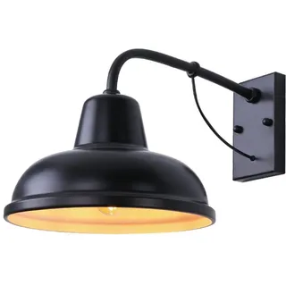 Antik Wandleuchte Retro Industrie Wandleuchten Aussen Innen Wandlampe Vintage E27 Wandlicht Metall Schatten Außenlampe für Garten Loft Balkon Flur,40 * 23 * 26CM IP44,Schwarz