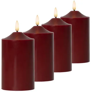 MARELIDA LED Kerzenset 4 St. rot