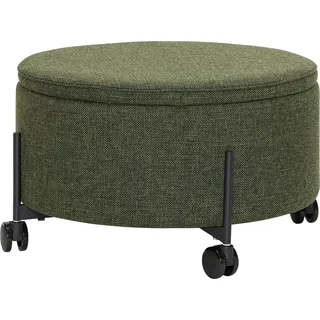 Hübsch Contain Pouf mit Rollen Ø 66 x 37 cm Grün