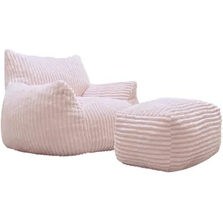 Hti-Living Loungesessel mit Hocker Polyester 103 x 70 x 90 cm Rosa
