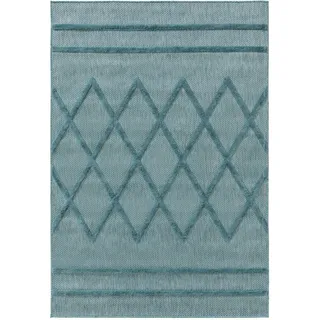 benuta Nest In- & Outdoor-Teppich Bonte Türkis 80x150 cm - Teppich für Balkon, Terrasse & Garten
