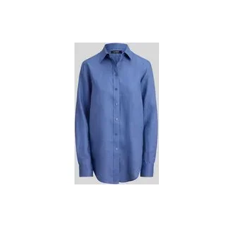 Relaxed Fit Leinenhemd aus reinem Leinen, Hellblau, XS