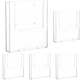 Helit H2350202 - Wandprospekthalter „the help wall“ 1/3 DIN A4, glasklar (Packung mit 5)