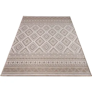 Paco Home Teppich »Vermont 184«, rechteckig, 4 mm Höhe, Flachgewebe, modernes Design mit Rauten, gesteift, Outdoor geeignet, beige Textil, 80x150 cm, strapazierfähig, für Fußbodenheizung Teppiche & Böden, Teppiche, Outdoorteppiche