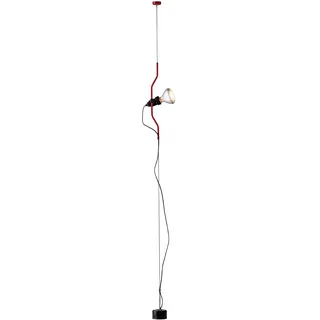 Flos Parentesi Dimmer, Dimmbare Hängelampe mit Direkter Beleuchtung, Lampe mit Design von A. Castiglioni und P. Manzù, Lampe für den Innenbereich mit 4000 mm Kabel, 220-250 V, 150 W, Farbe Rot