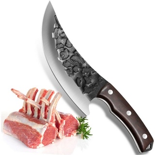 KEENZO Ausbeinmesser Wikinger Messer Handgeschmiedet Chefmesser Grillmesser Outdoor Messer braun